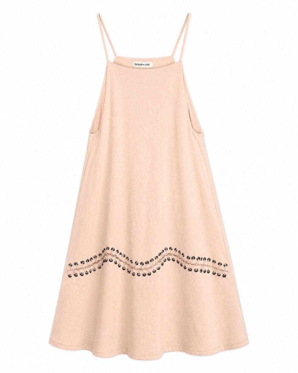 Sugar Lips Pink Sleeveless Dress with Eyelet Detail size small